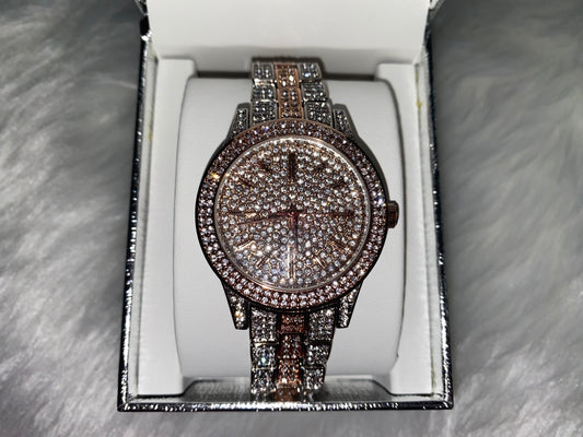 SIlver/Rose Gold Bling Watch