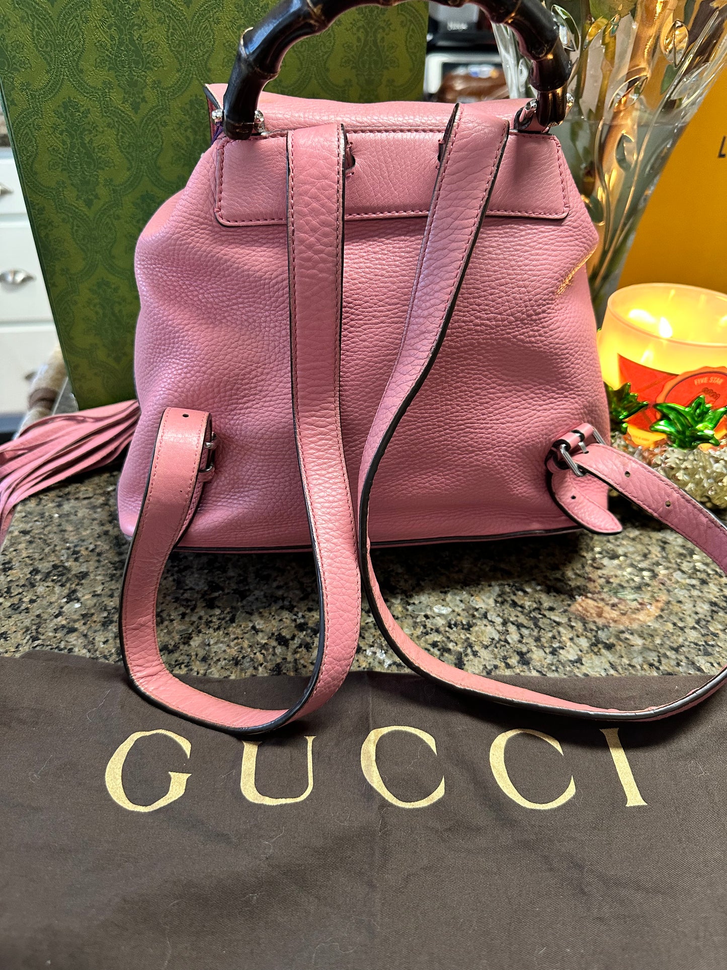 AUTHENTIC Preloved Gucci bamboo backpack