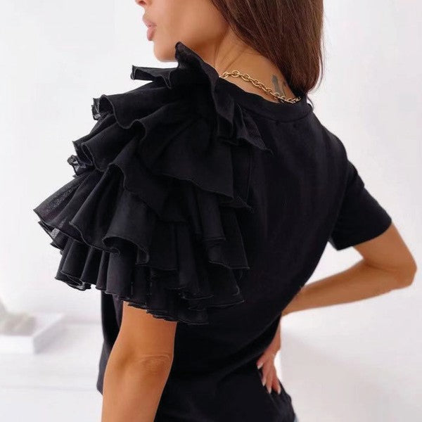 Sweet Carnation Ruffle Top