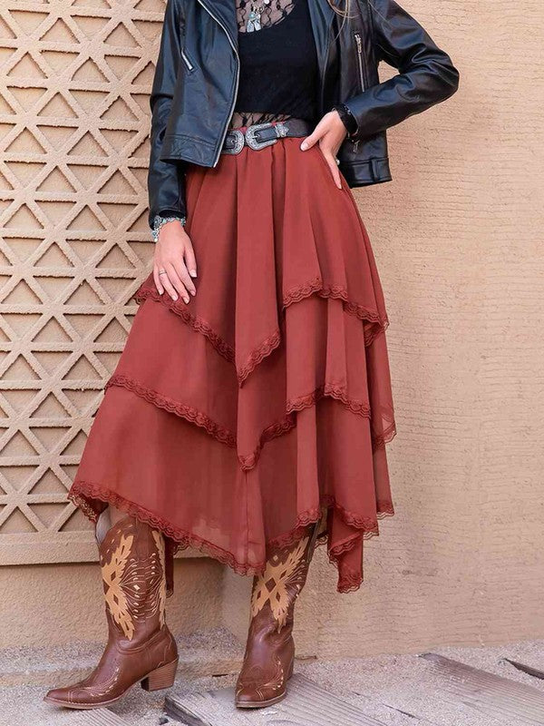 The Hobo Tiered Midi Skirt