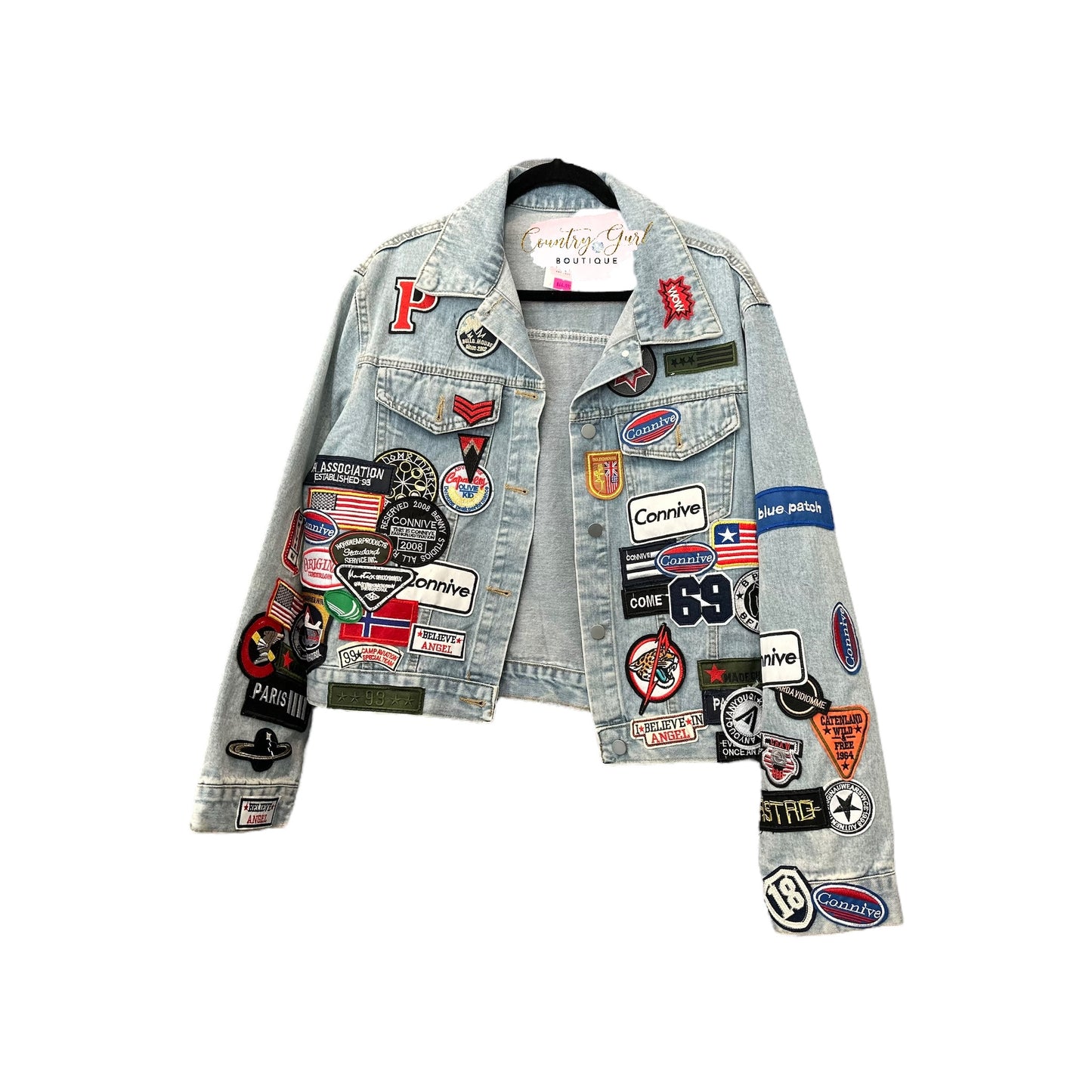 Denim patchwork jacket