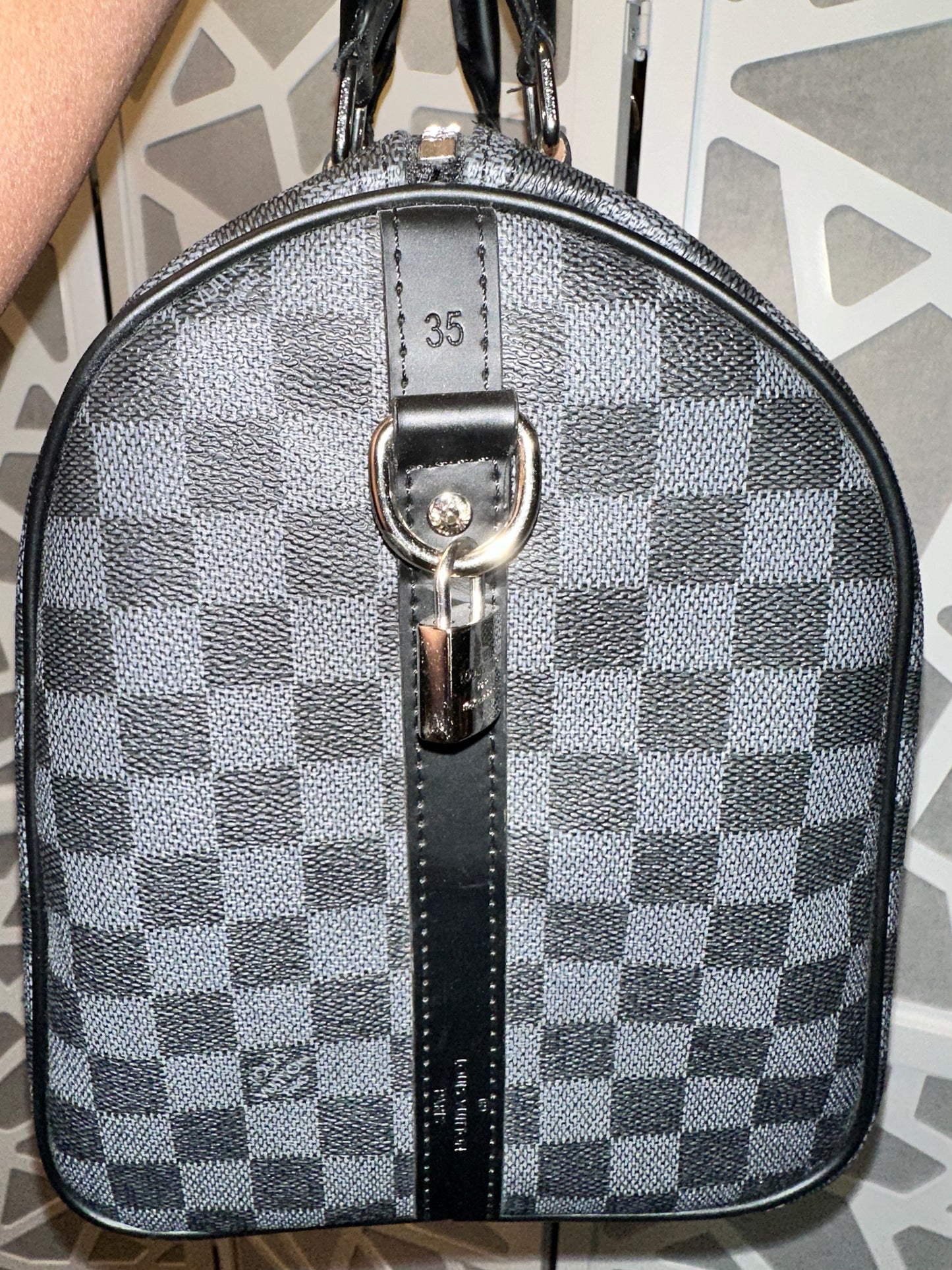 Black checker bag