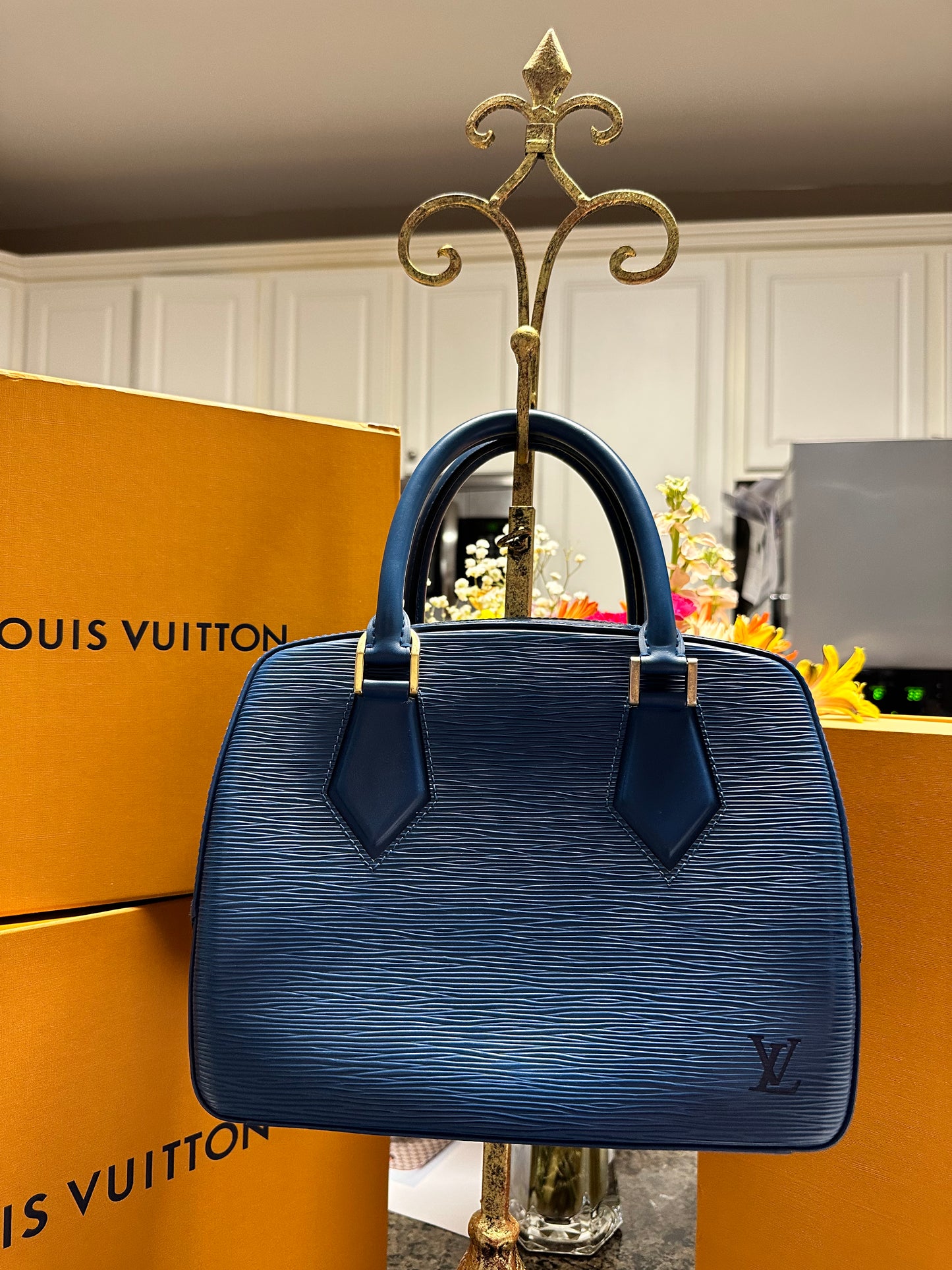 Louis Vuitton Toledo Blue Epi Leather Sablons Bag